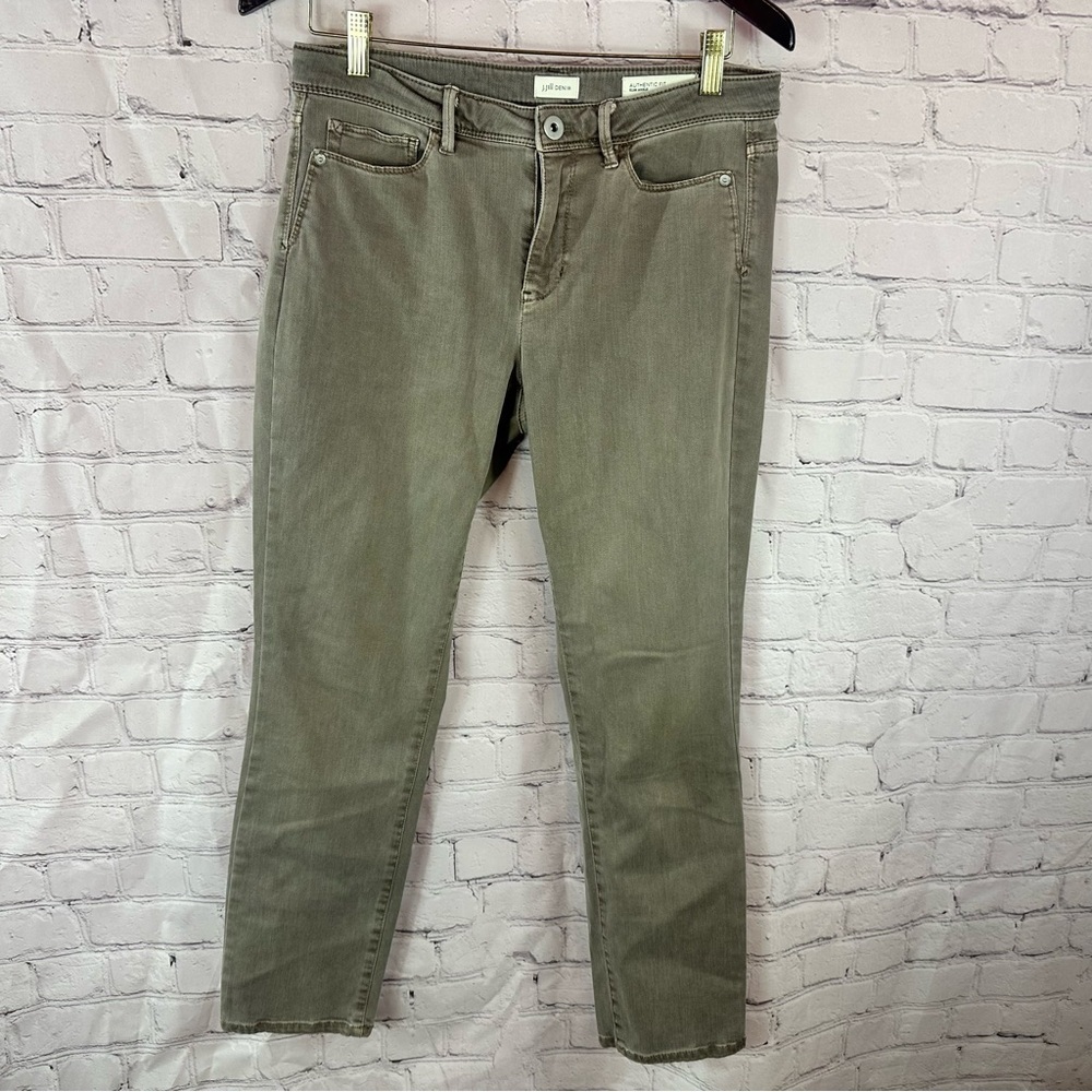 j. jill denim authentic fit slim ankle  womens Jeans 6 khaki mocha stretch